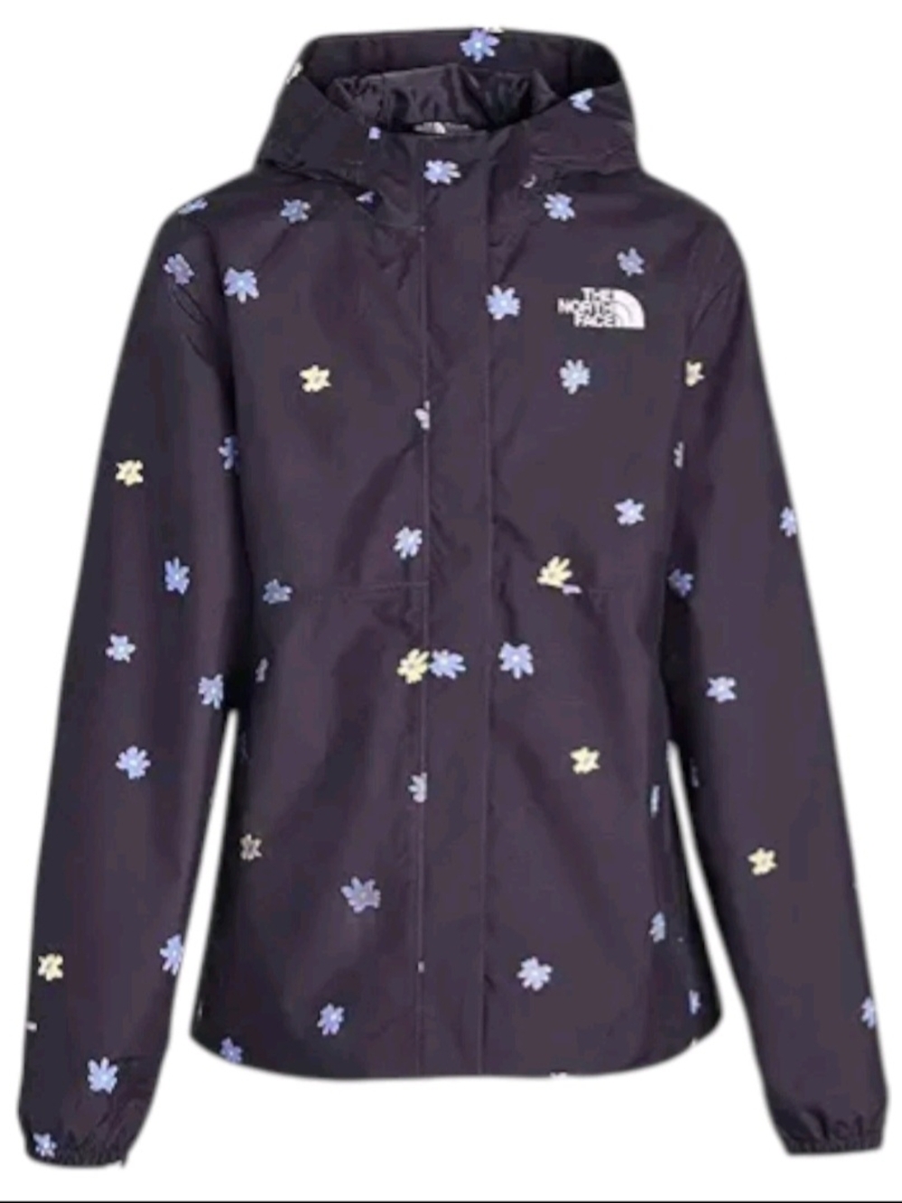 The North Face Girls' Antora Purple/ Switch Floral Hooded Rain Jacket